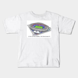 Drawing of Le Parc des Princes Stadium @ Paris Saint-Germain FC Kids T-Shirt